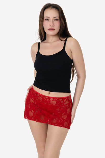 FNS384 - Floral Lace Micro Mini Slip Skirt