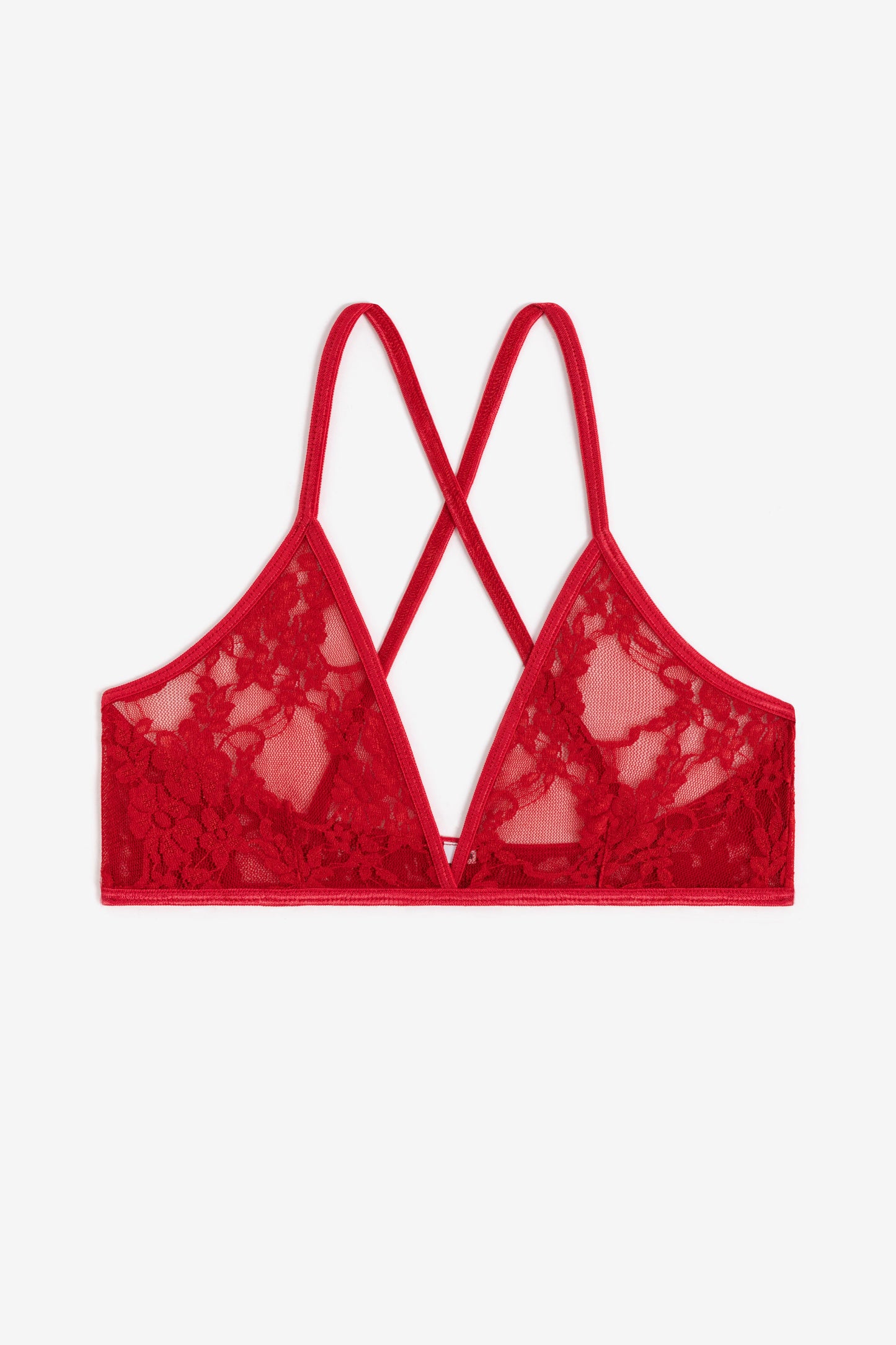 FNS92 - Floral Lace Crossback Bra