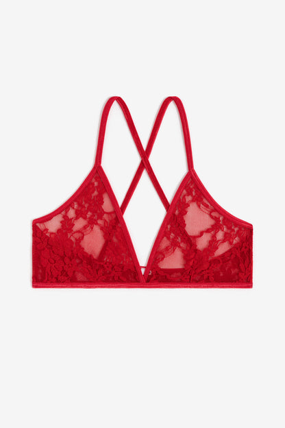 FNS92 - Floral Lace Crossback Bra