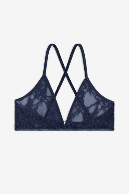 FNS92 - Floral Lace Crossback Bra