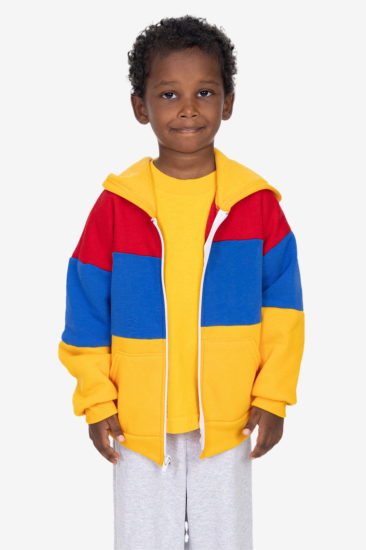 F1097CB - Kids Flex Fleece Color Block Zip Hoodie