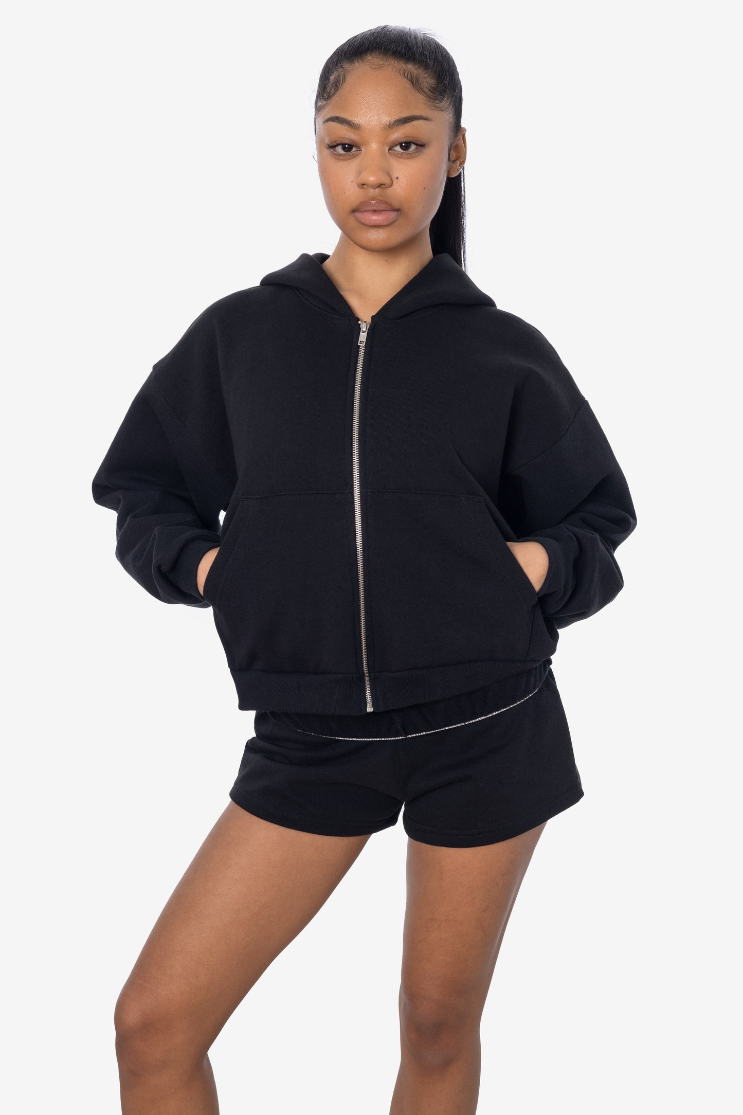 HF16 - Heavy Fleece Cropped Zip-Up Hoodie (Piece Dye)