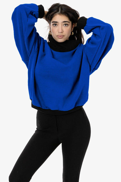 HF-313 - Heavy Fleece Oversized Turtleneck Sweater with Contrast Rib