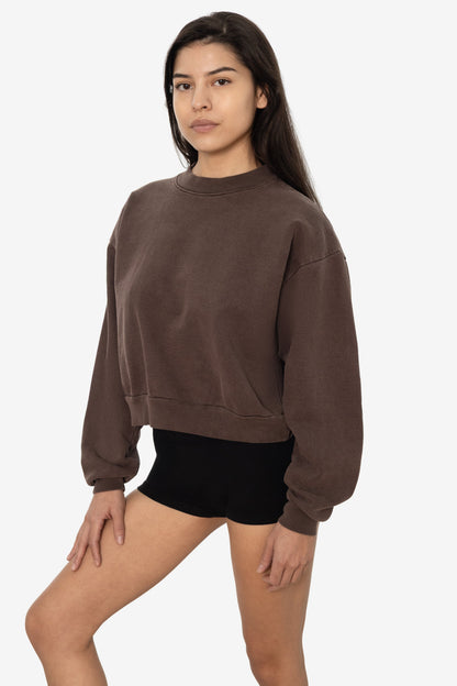 HF06 - Heavy Fleece Cropped Mock Neck Pullover (Garment Dye)