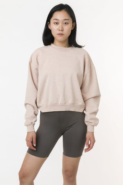 HF06 - Heavy Fleece Cropped Mock Neck Pullover (Garment Dye)