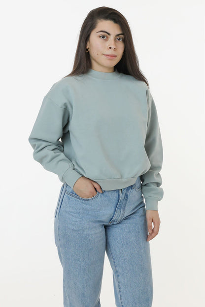 HF06 - Heavy Fleece Cropped Mock Neck Pullover (Garment Dye)