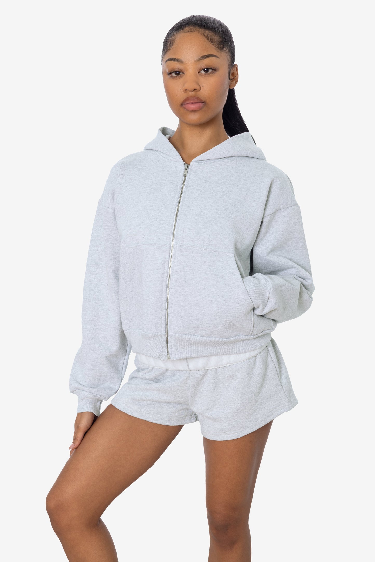 HF16 - Heavy Fleece Cropped Zip-Up Hoodie (Garment Dye)