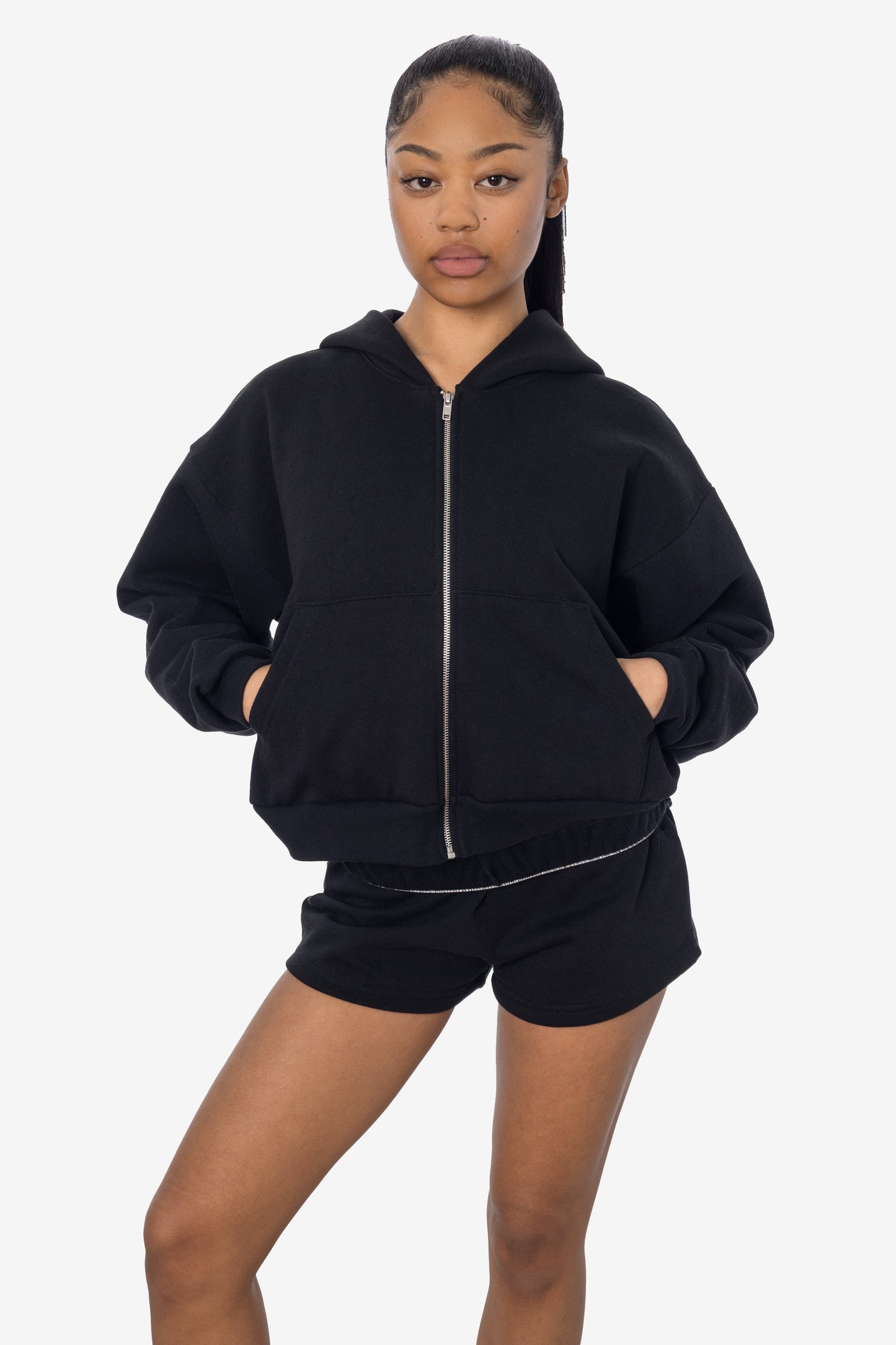HF16 - Heavy Fleece Cropped Zip-Up Hoodie (Garment Dye)