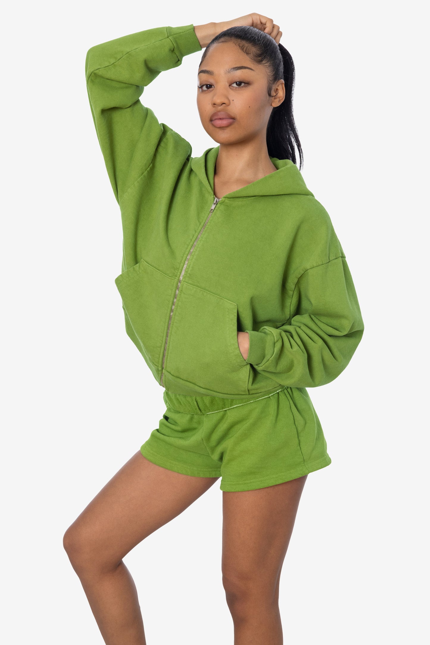 HF16 - Heavy Fleece Cropped Zip-Up Hoodie (Garment Dye)