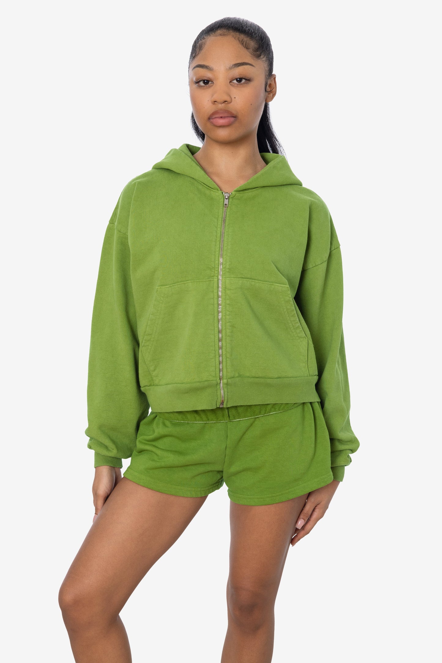 HF16 - Heavy Fleece Cropped Zip-Up Hoodie (Garment Dye)
