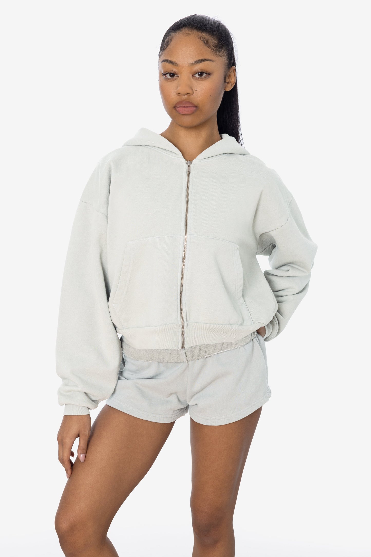 HF16 - Heavy Fleece Cropped Zip-Up Hoodie (Garment Dye)
