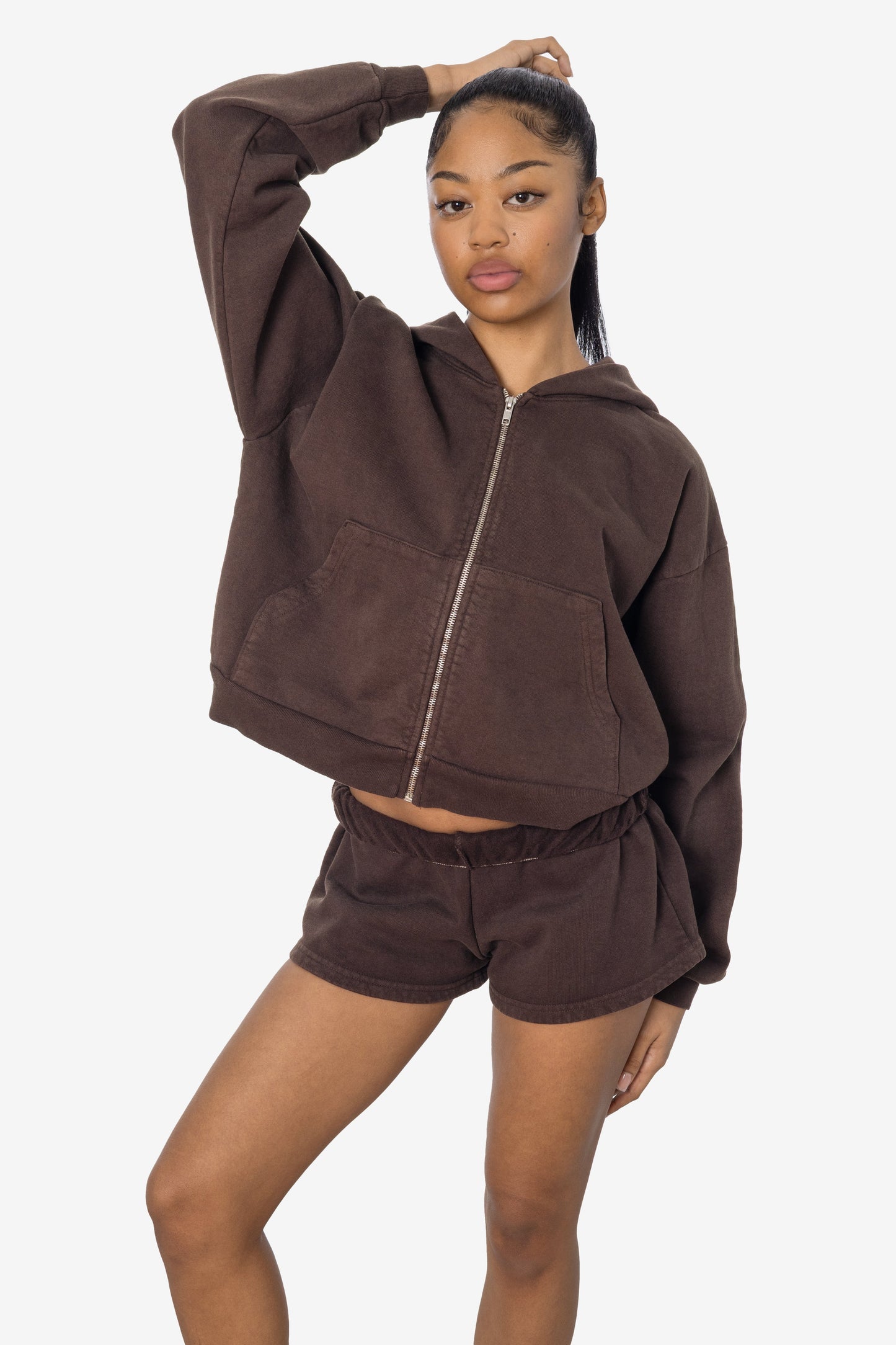 HF16 - Heavy Fleece Cropped Zip-Up Hoodie (Garment Dye)