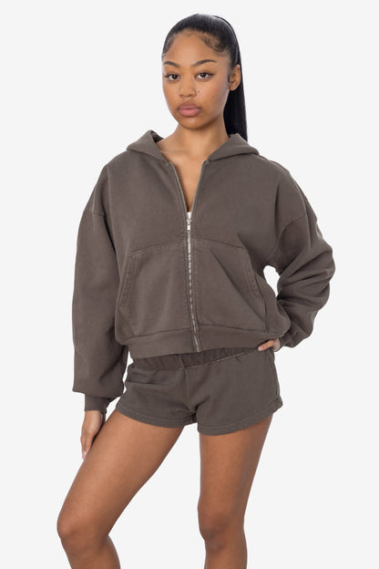 HF16 - Heavy Fleece Cropped Zip-Up Hoodie (Garment Dye)
