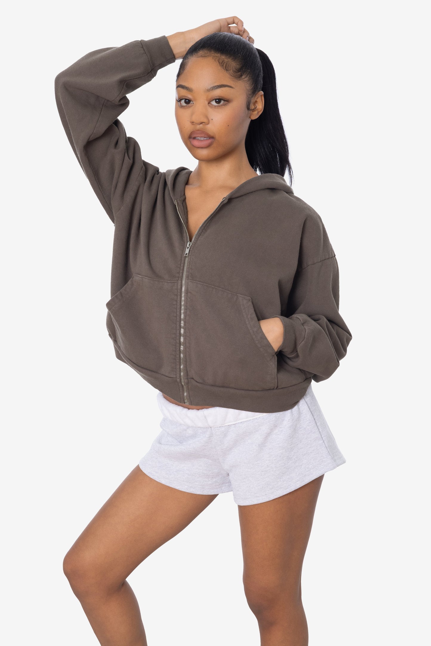 HF16 - Heavy Fleece Cropped Zip-Up Hoodie (Garment Dye)