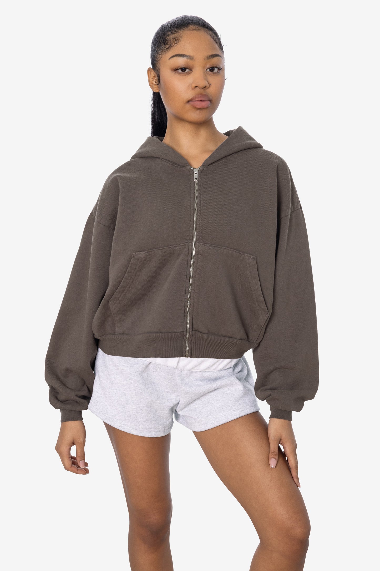 HF16 - Heavy Fleece Cropped Zip-Up Hoodie (Garment Dye)