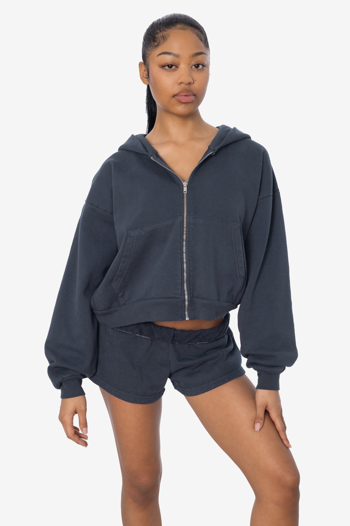 HF16 - Heavy Fleece Cropped Zip-Up Hoodie (Garment Dye)