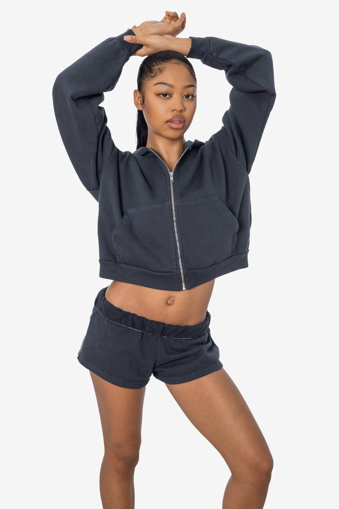 HF16 - Heavy Fleece Cropped Zip-Up Hoodie (Garment Dye)