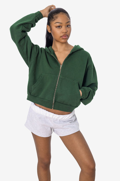 HF16 - Heavy Fleece Cropped Zip-Up Hoodie (Garment Dye)