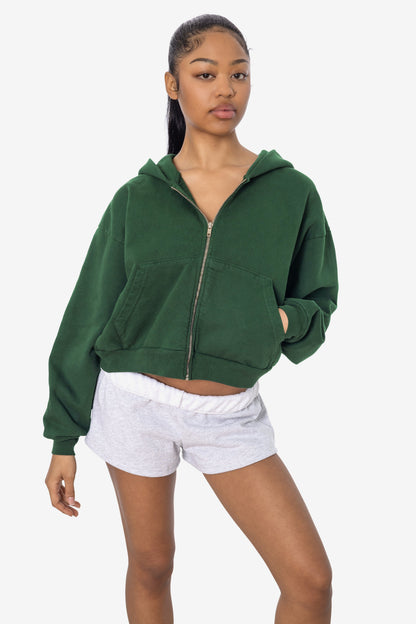 HF16 - Heavy Fleece Cropped Zip-Up Hoodie (Garment Dye)