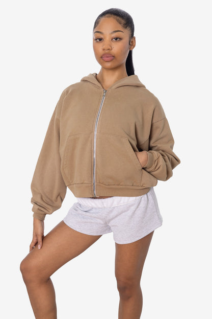HF16 - Heavy Fleece Cropped Zip-Up Hoodie (Garment Dye)