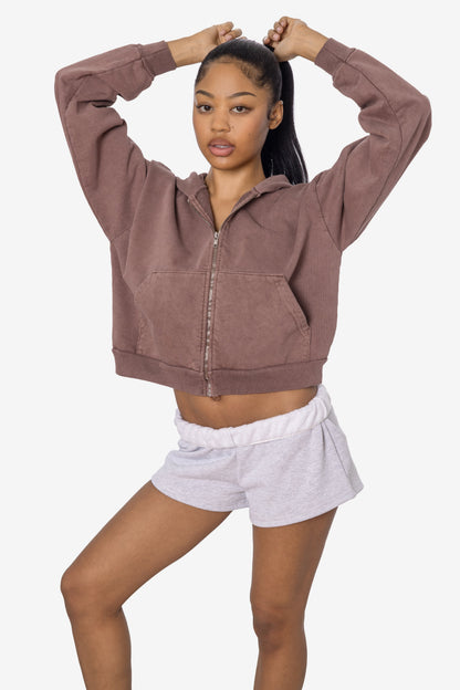 HF16 - Heavy Fleece Cropped Zip-Up Hoodie (Garment Dye)