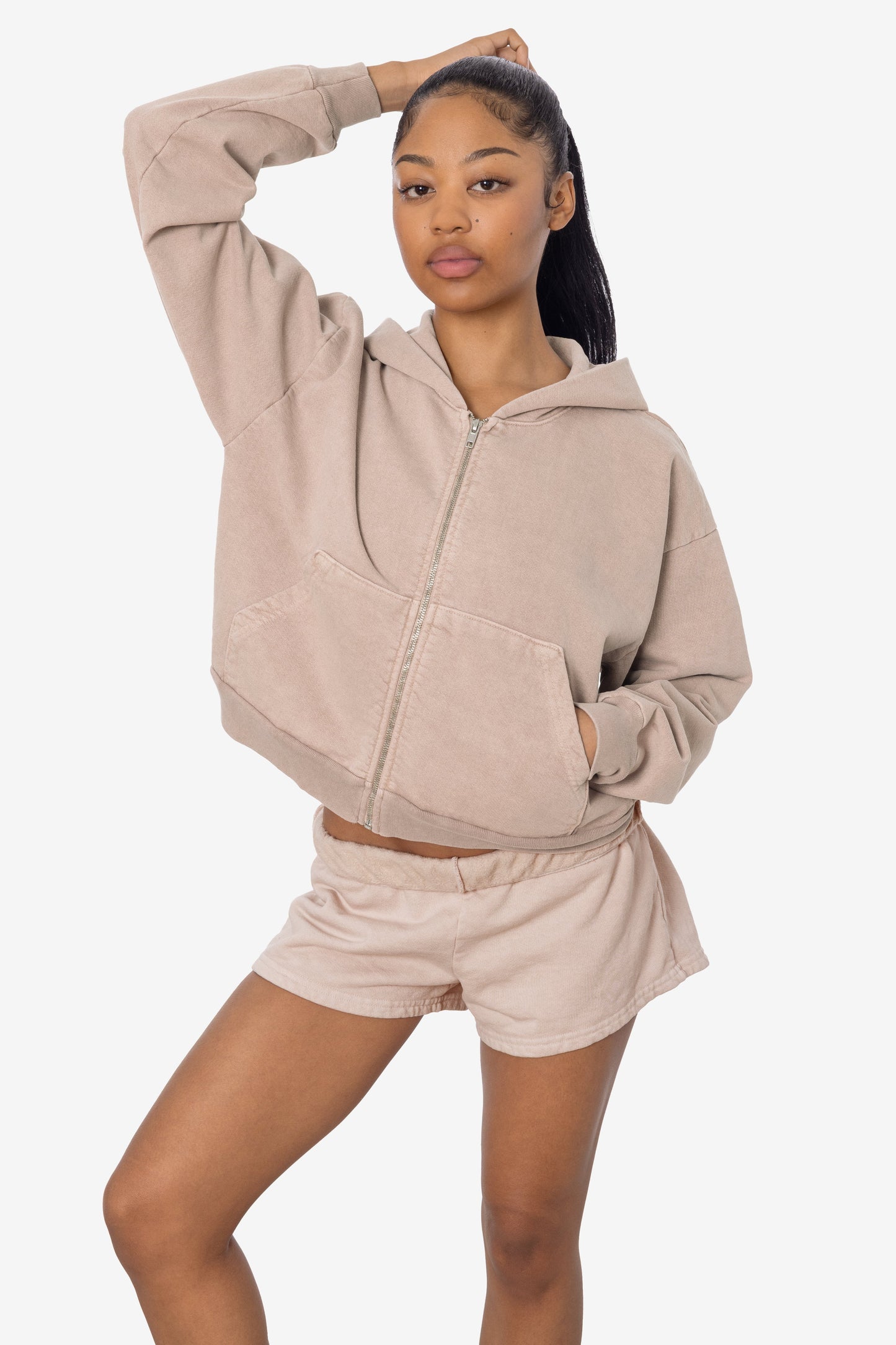 HF16 - Heavy Fleece Cropped Zip-Up Hoodie (Garment Dye)