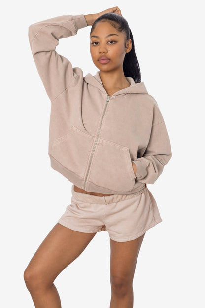 HF16 - Heavy Fleece Cropped Zip-Up Hoodie (Garment Dye)