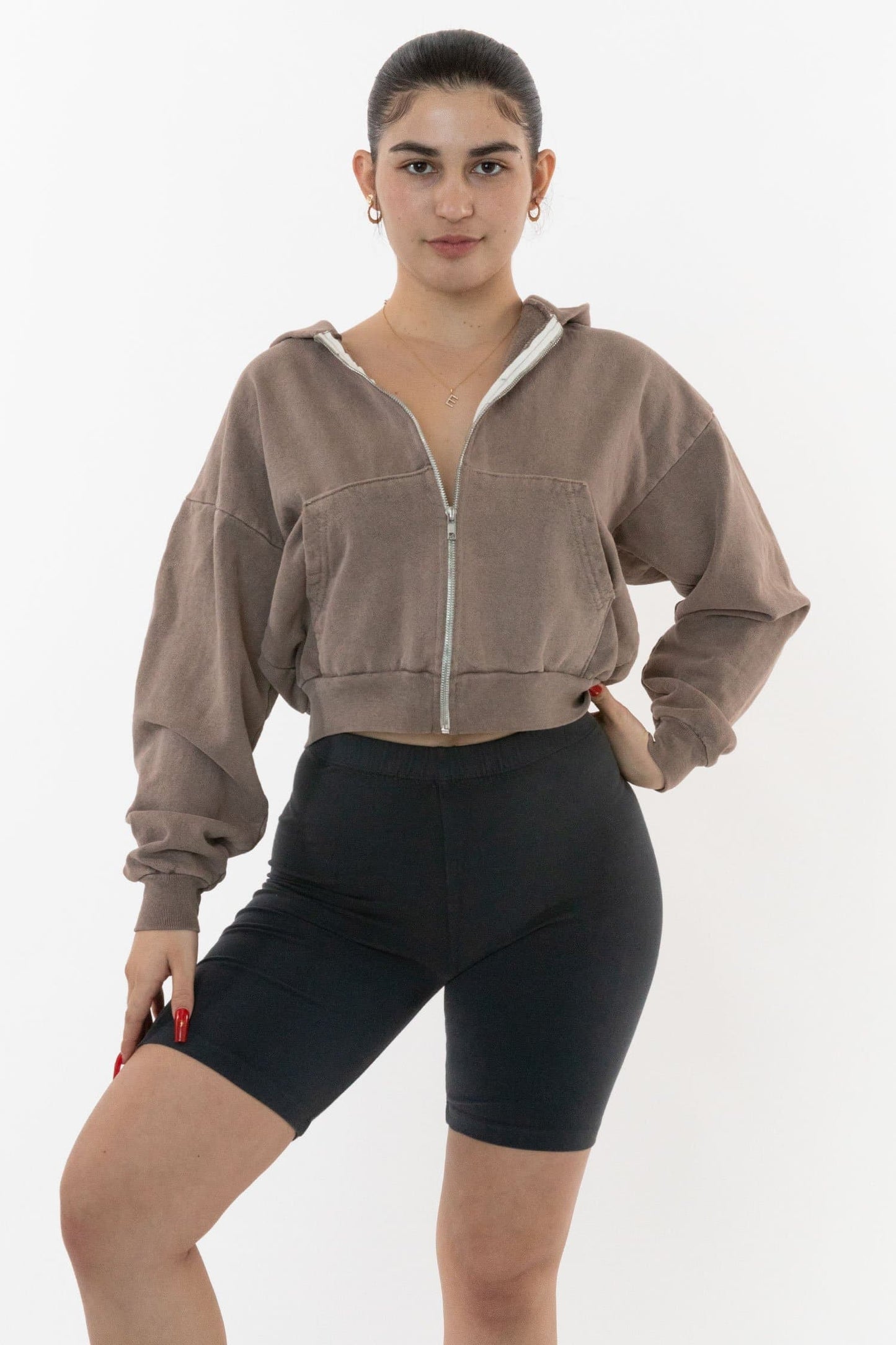 HF16 - Heavy Fleece Cropped Zip-Up Hoodie (Garment Dye)