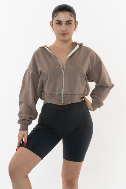 HF16 - Heavy Fleece Cropped Zip-Up Hoodie (Garment Dye)