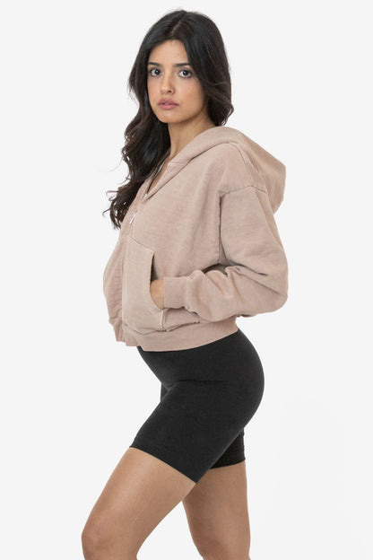 HF16 - Heavy Fleece Cropped Zip-Up Hoodie (Garment Dye)