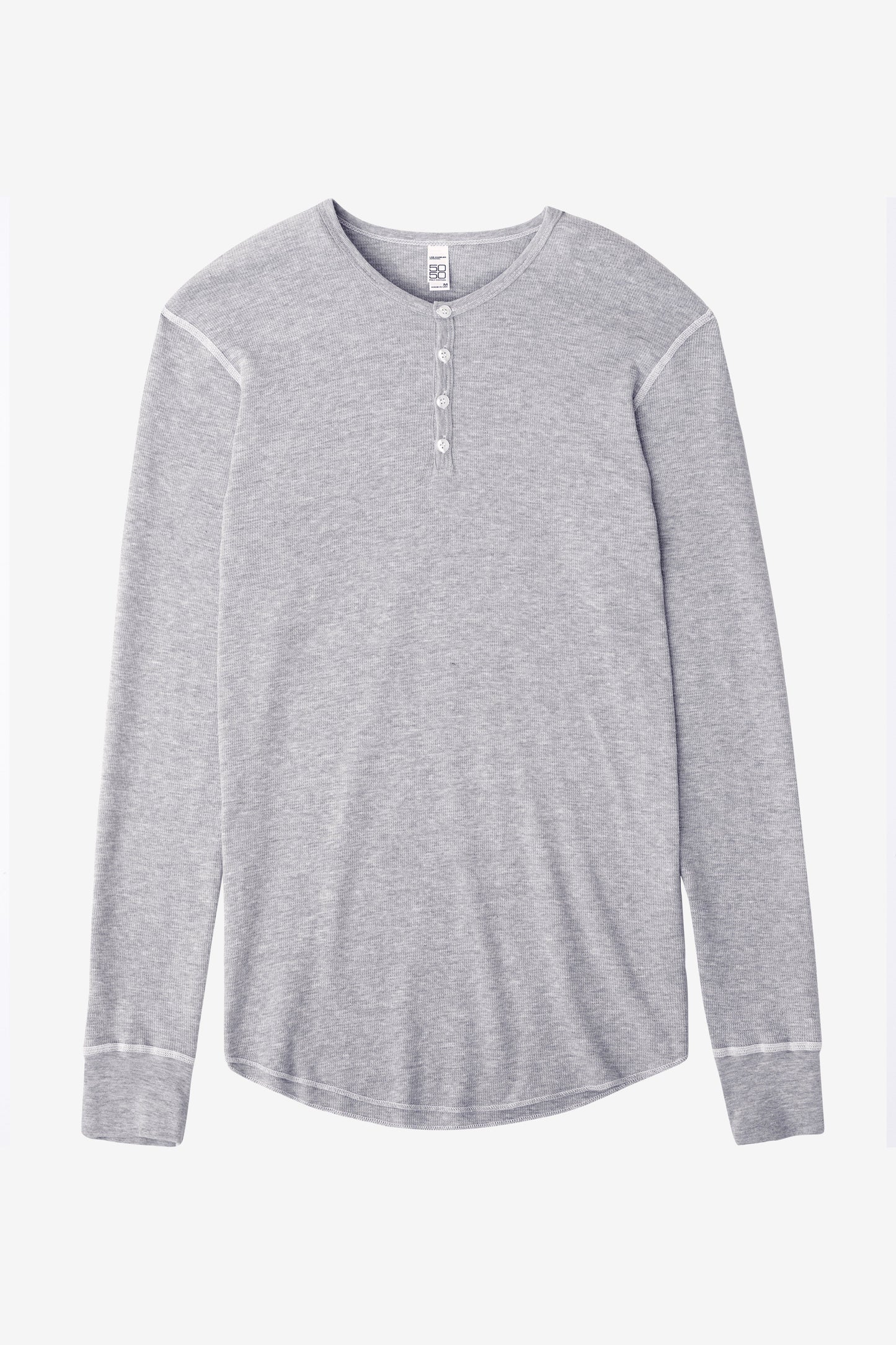 T457 - Poly-Cotton Thermal Long Sleeve Henley