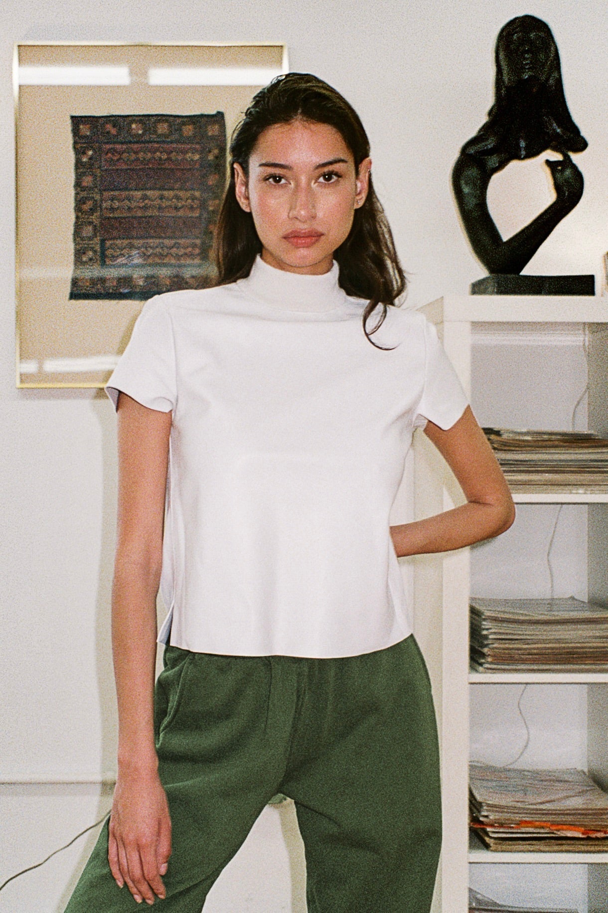 RLTH3401 - Leather Mockneck Tee