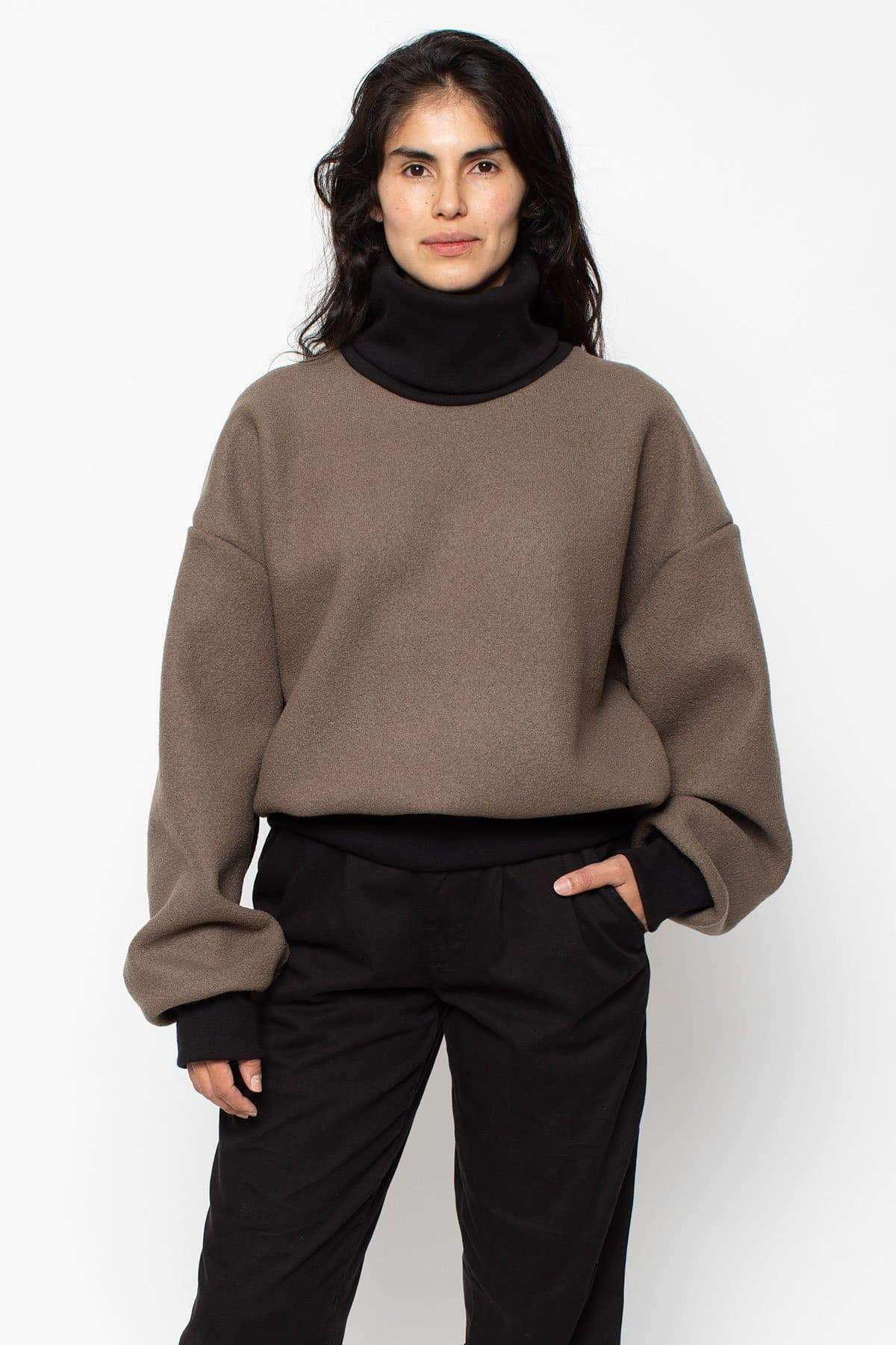 RWHR313 - Turtleneck Sweater with Heavy Cotton Rib