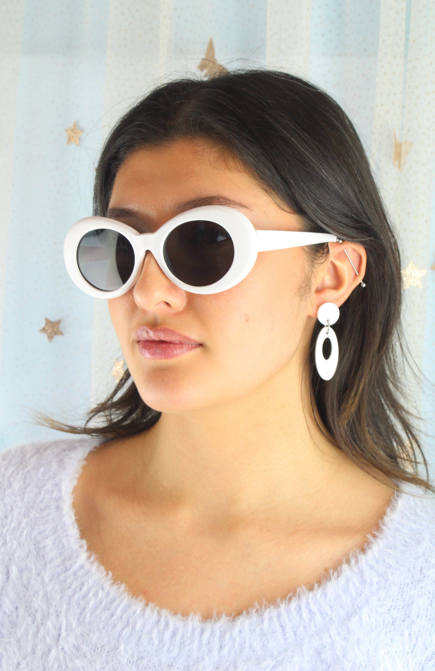Swinging 60's Oval Stud Earrings