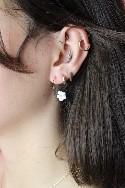 Tangerine Dream Flower Power Hoop Earring Set