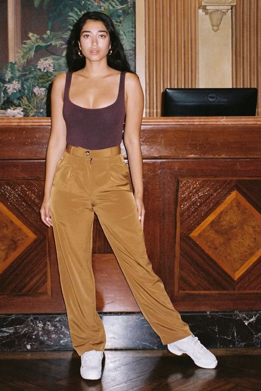 RSAPP350 - Poly Pleated Straight Leg Pant