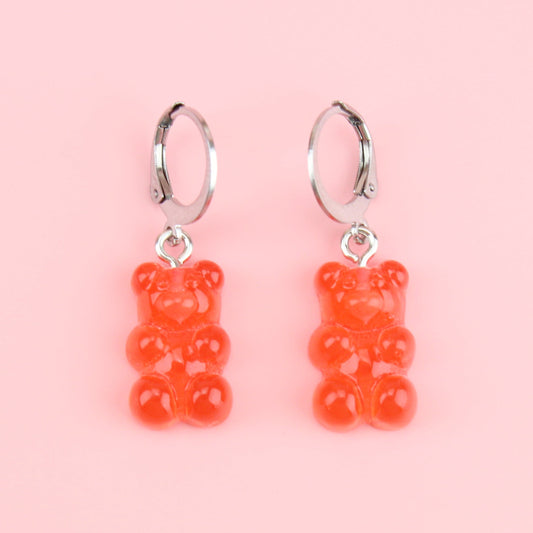 Strawberry Gummy Bear Earrings