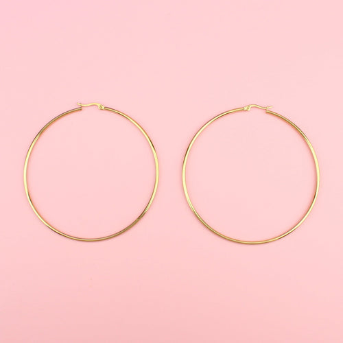 The Bigger The Hoop Earrings (85mm, Gold Plated)
