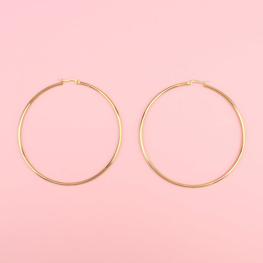 The Bigger The Hoop Earrings (85mm, Gold Plated)