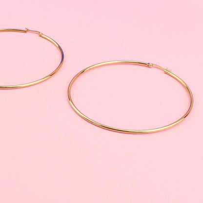 The Bigger The Hoop Earrings (85mm, Gold Plated)