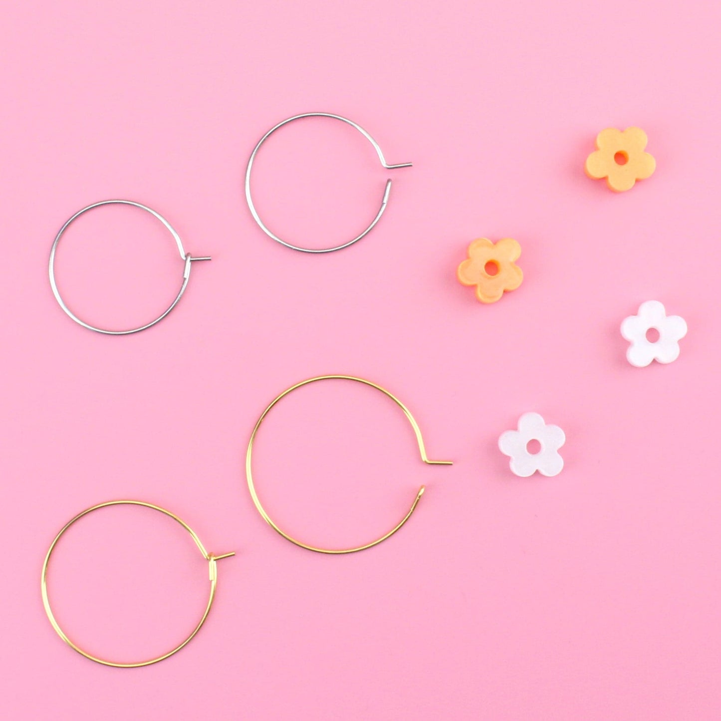 Tangerine Dream Flower Power Hoop Earring Set