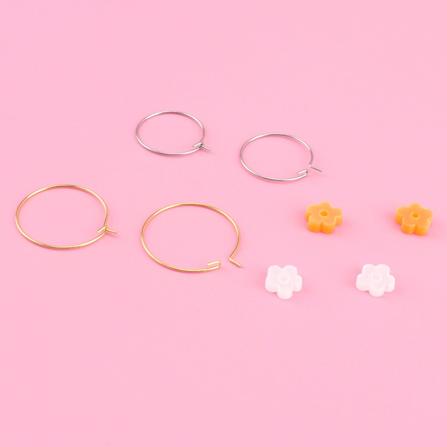 Tangerine Dream Flower Power Hoop Earring Set