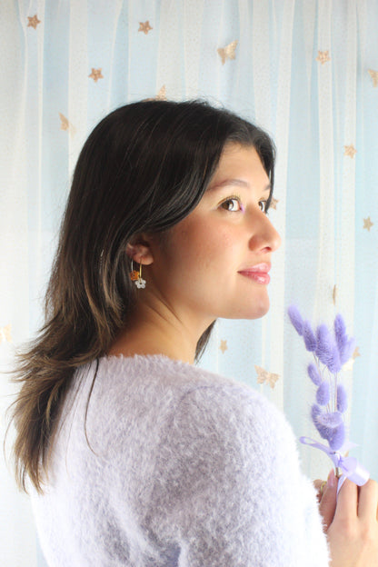 Tangerine Dream Flower Power Hoop Earring Set
