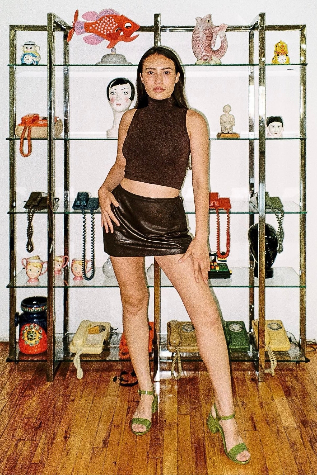 RLH739 - Leather Micro Mini Skort