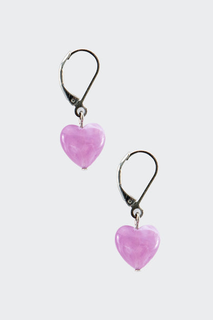 JWL12MH - 12mm Lucite Heart Drop Earrings