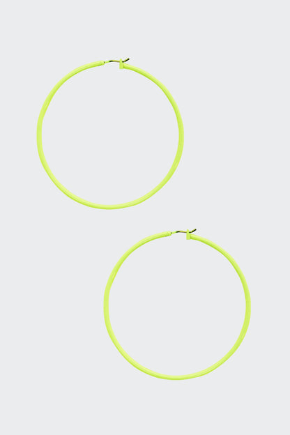 JWLNHE - Neon Yellow Hoop Earrings