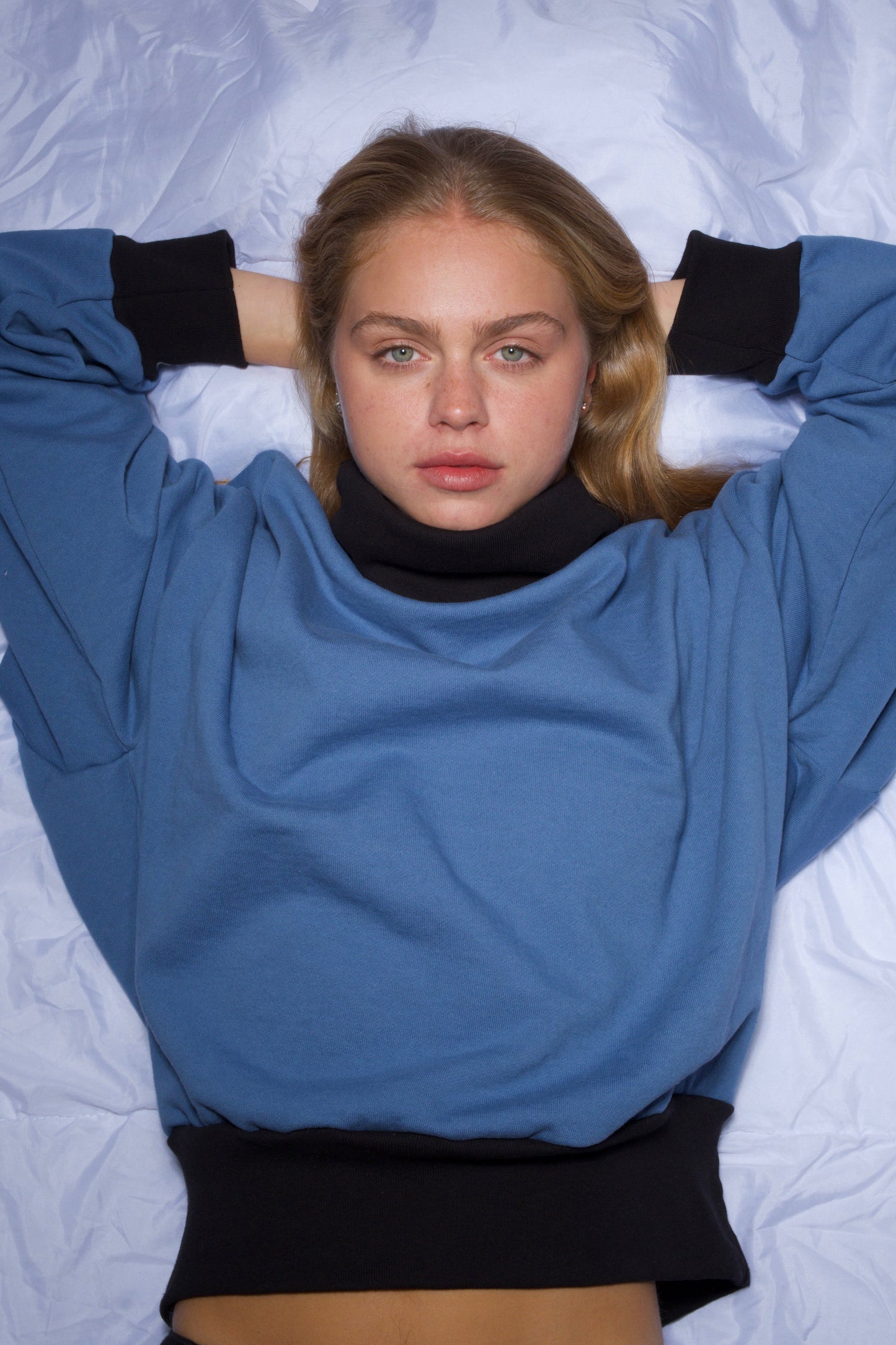 HF-313 - Heavy Fleece Oversized Turtleneck Sweater with Contrast Rib