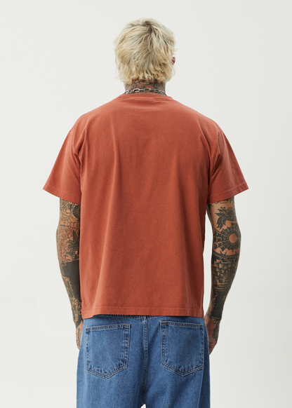 AFENDS Mens Nuts N Bolts - Heavyweight Boxy Tee - Terra
