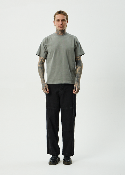 AFENDS Mens Genesis - Heavyweight Boxy Tee - Washed Sycamore