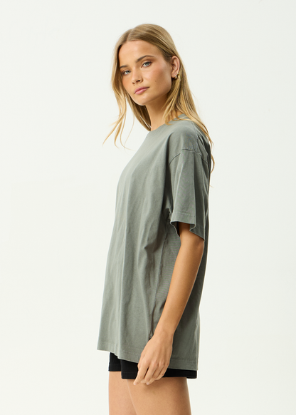 AFENDS Mens Genesis - Heavyweight Boxy Tee - Washed Sycamore